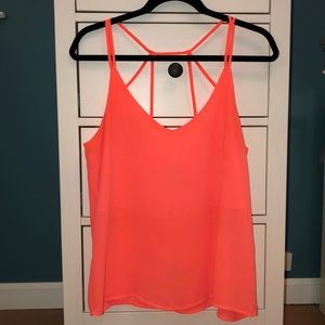 Neon Orange/Coral Blousey Tank